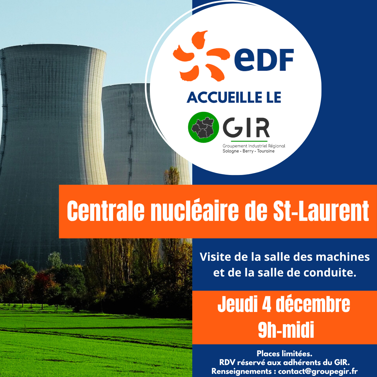 Le CNPE de St-Lauren-Nouan accueille le GIR SOLOGNE BERRY TOURAINE le 04 décembre 2025
