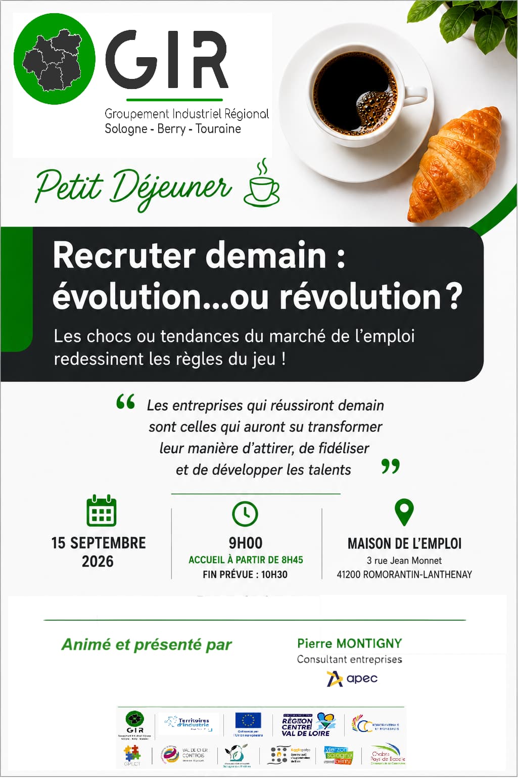 Invitation Petit déjeuner Recruter 15-09-2026