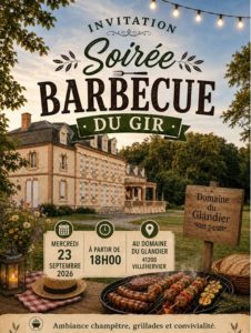 Invitation à la soirée barbecue du GIR au Domaine du Glandier à Villeherviers